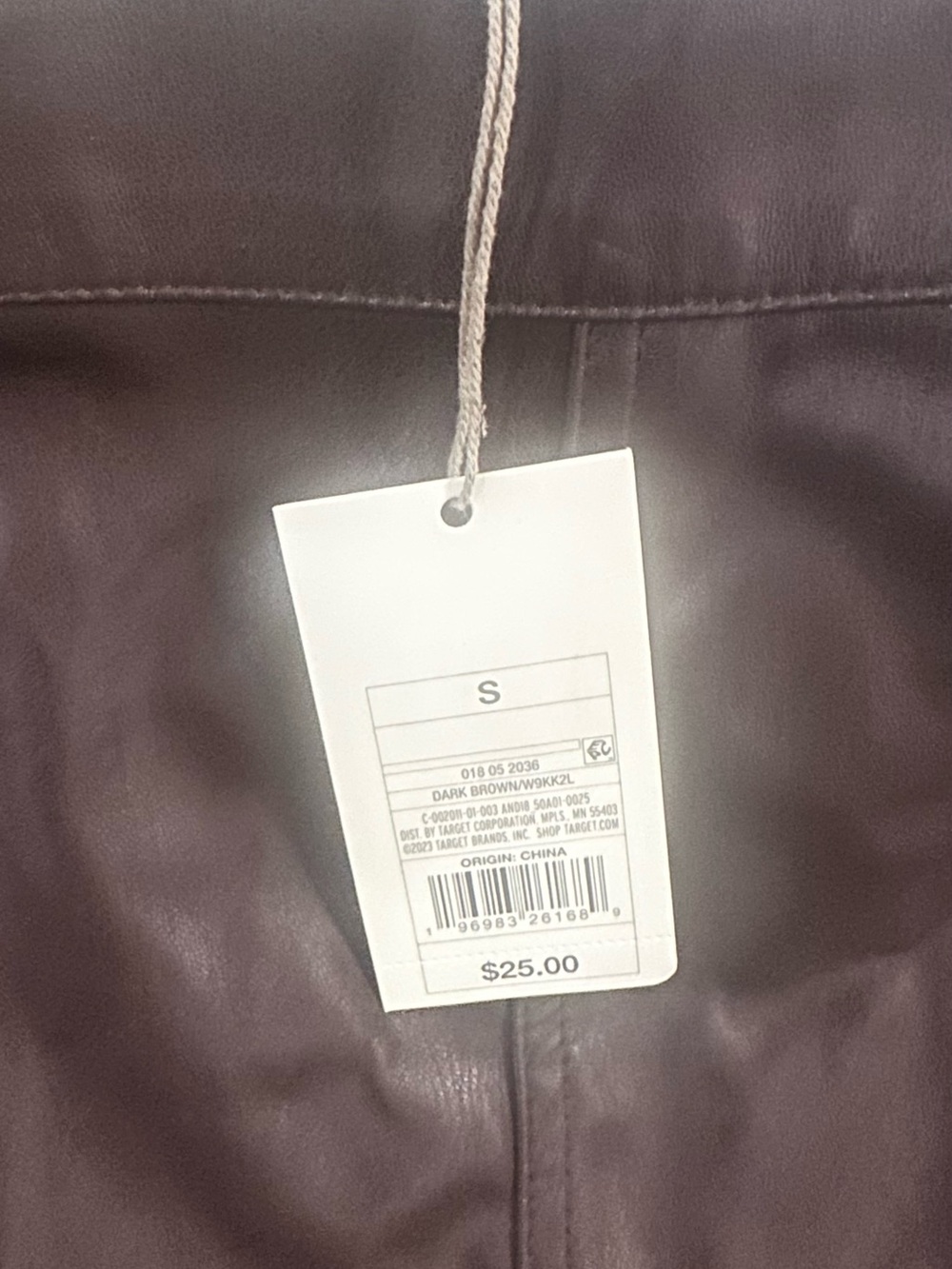 a new day Dark Brown Faux Leather Skirt - S